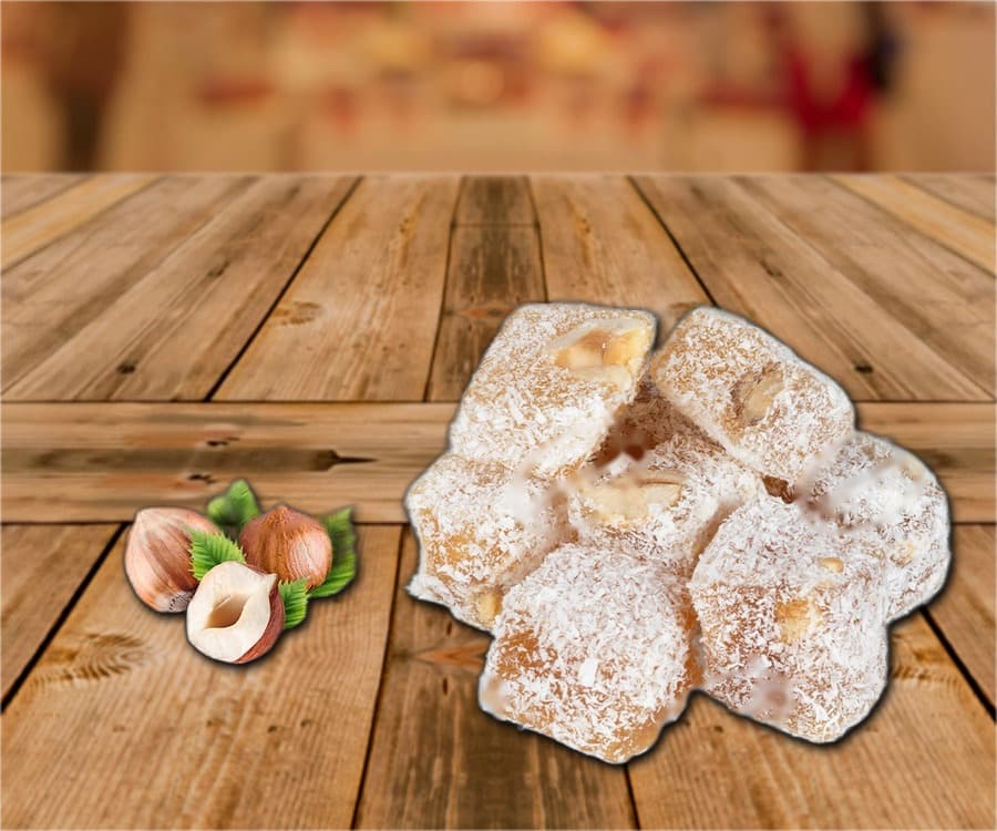 Фирменные кондитерские изделия «Рашат-Лукум» с фундуком.