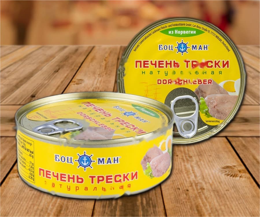 Fegato di merluzzo nel suo succo e nel suo olio