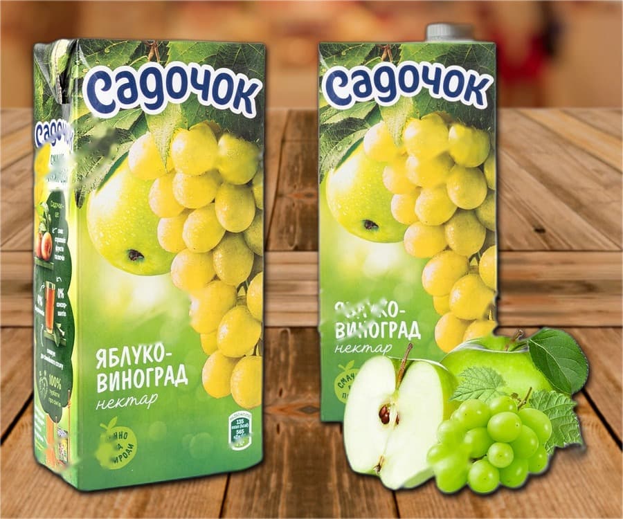 Фруктовый нектар из виноградного и яблочного сока, 950 мл.