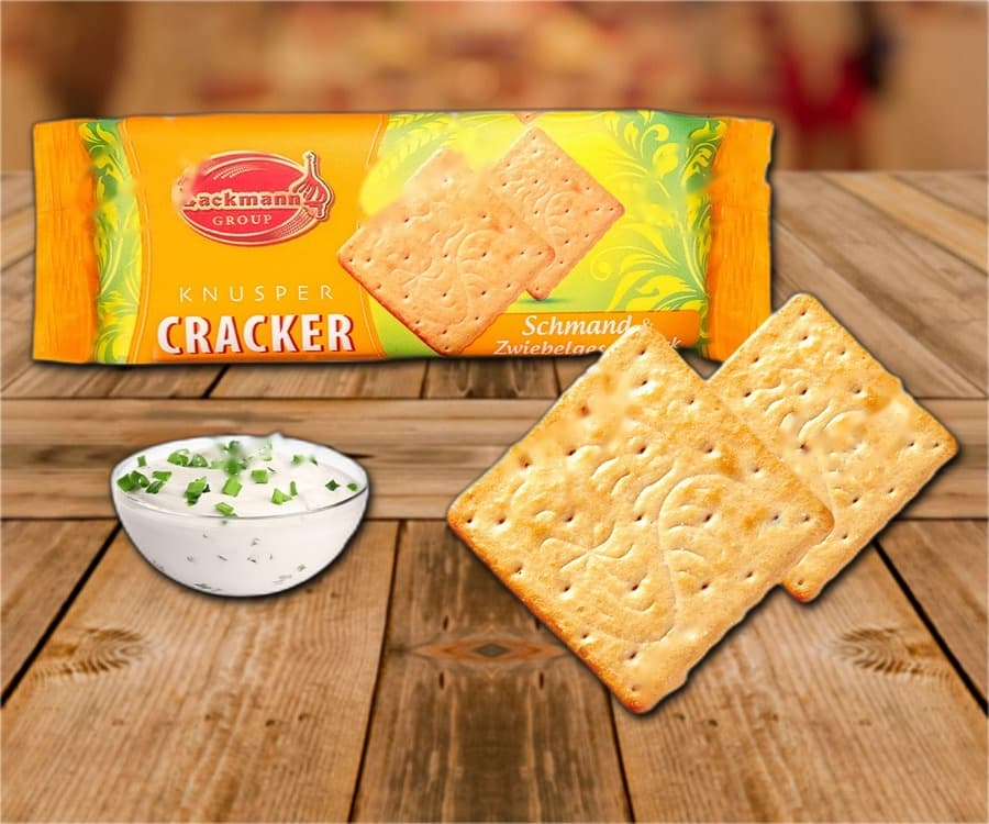 Crackers al gusto di panna acida e cipolla