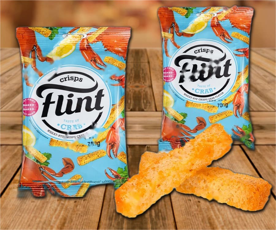 Snack di pane croccante al gusto di granchio