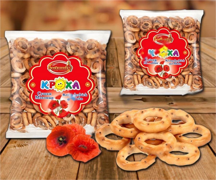Mini croccanti ad anello Krokha con semi di papavero