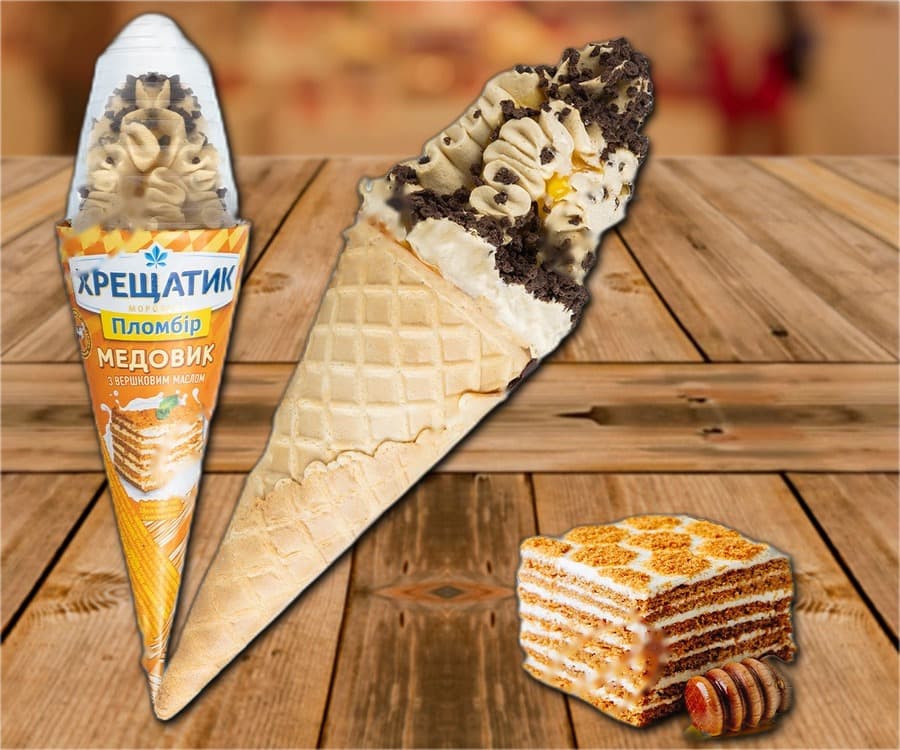 Crème glacée « Medovik » saveur gâteau au miel, 200 ml
