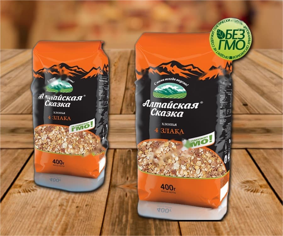 Fiocchi a base di grano saraceno (25%), miglio (25%), riso (25%) e mais dolce (25%)
