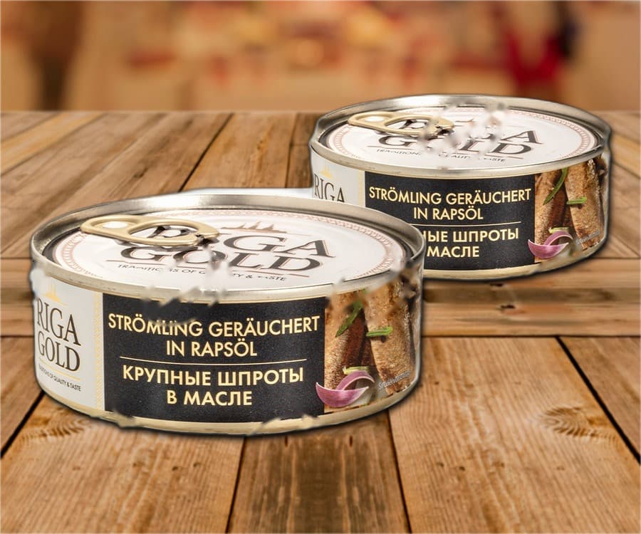 Sprats fumés (Clupea harengus membras) à l'huile