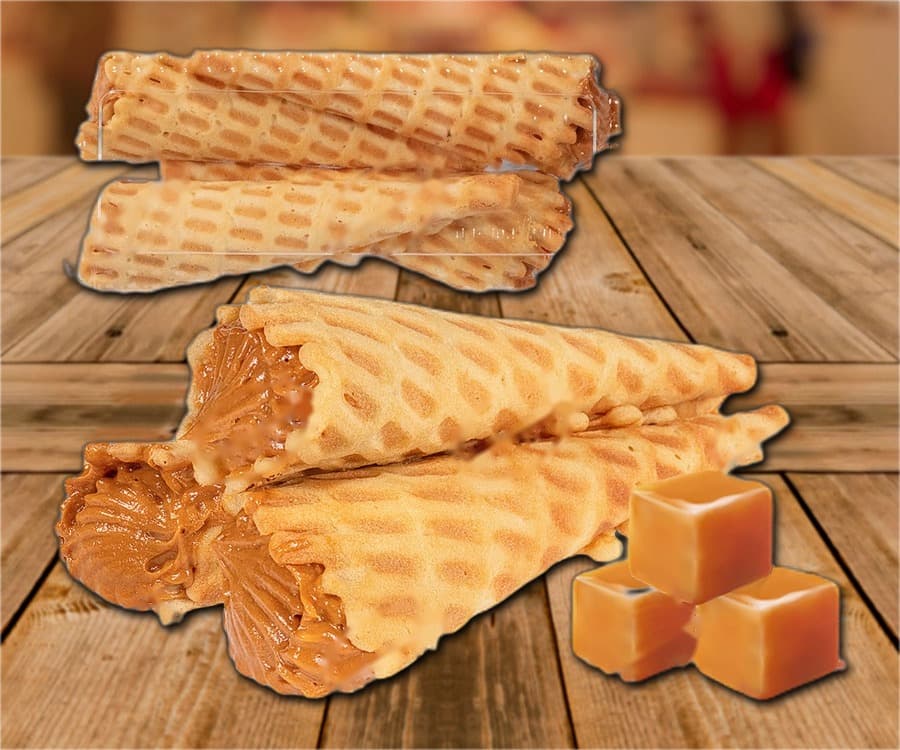 Вафельные рожки с карамельной начинкой