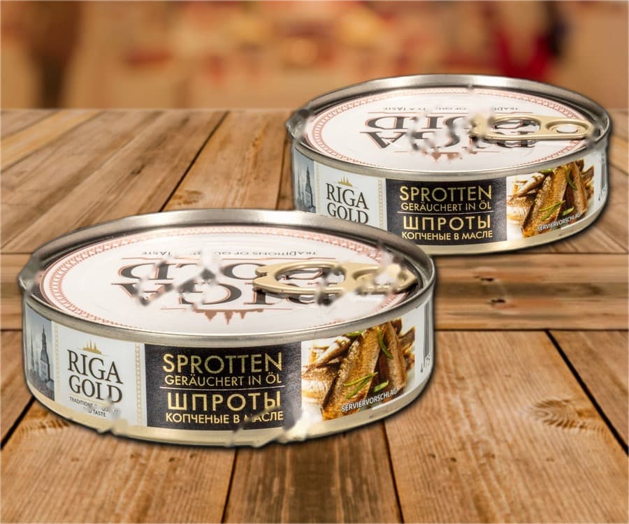 Spratto affumicato (lat. Sprattus sprattus) sott'olio