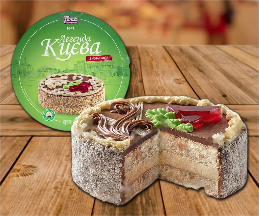 Слоеный торт с фундуком, быстрозамороженный.