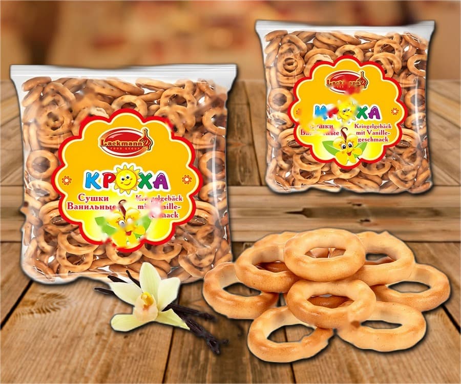 Mini croccanti anelli Krokha al gusto di vaniglia