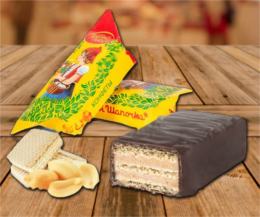 Caramelle waffle Krasnaja Shapochka, sfuse