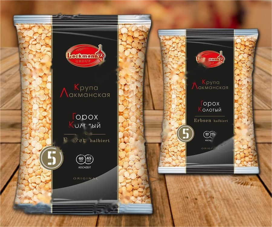 Petits pois, coupés en deux