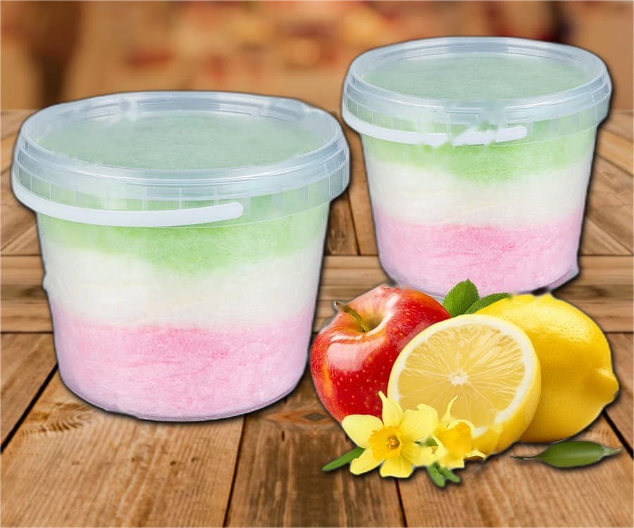 Barbe à papa aromatisée à la vanille, au citron et à la pomme 850 ml