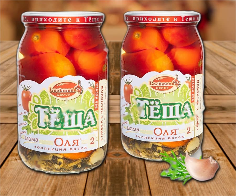 Tomates marinées « Olja 2 », à l'ail, (poids égoutté 480 g)