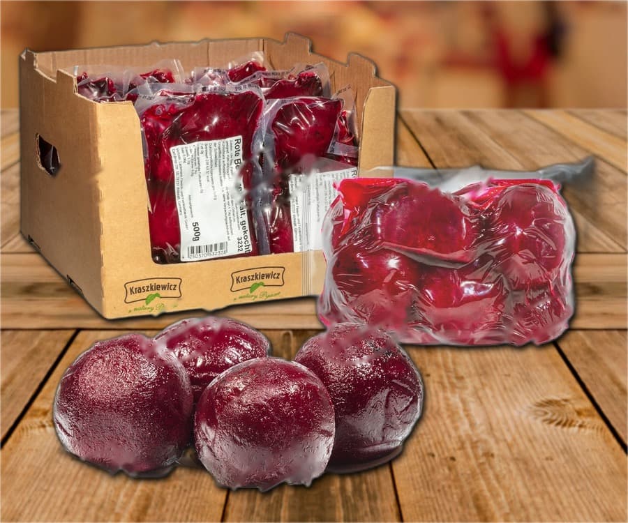 Betteraves pelées et pasteurisées