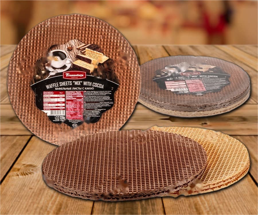 Base de gaufre avec et sans cacao en poudre